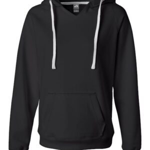 J. America Women's Sueded V-Neck Hooded Sweatshirt