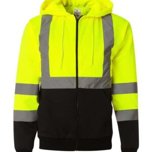 Kishigo Unisex Hi-Vis Full-Zip Hooded Sweatshirt