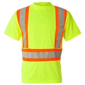 Kishigo Unisex Class 2 Flat Stitch Self-Fabric Panels T-Shirt