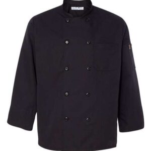 Chef Designs Ten Pearl Button Black Chef Coat