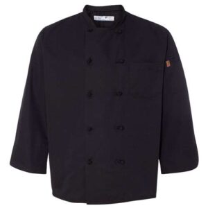 Chef Designs Black Knot Button Chef Coat