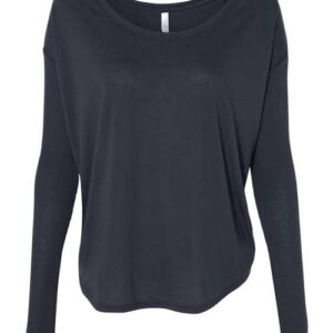 BELLA + CANVAS Women’s Flowy 2x1 Ribbed Long Sleeve Tee