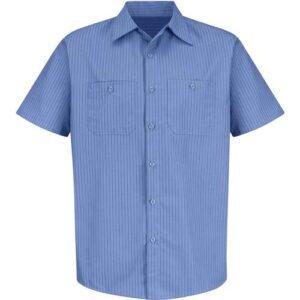 Red Kap Men's Industrial Stripe Short Sleeve Work Shirt