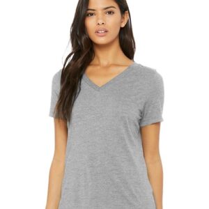 BELLA + CANVAS Women's Relaxed Heather CVC V-Neck Tee