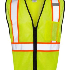 Kishigo Unisex Economy Contrasting Vest with Zippered Front