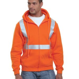 Bayside Men's USA-Made Hi-Visibility Full-Zip Hooded Sweatshirt