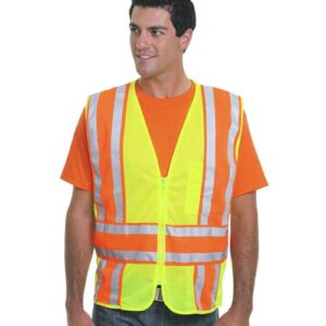 Bayside Unisex USA-Made ANSI Safety Mesh Vest