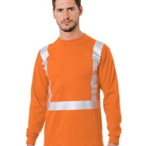 Bayside Unisex USA-Made 50/50 Hi-Visibility Long Sleeve Pocket T-Shirt