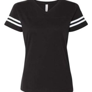 LAT Women's Football V-Neck Fine Jersey Tee