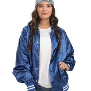 Augusta Sportswear Unisex Satin Baseball Jacket Striped Trim