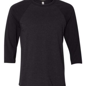 BELLA + CANVAS Unisex Three-Quarter Sleeve Baseball Tee