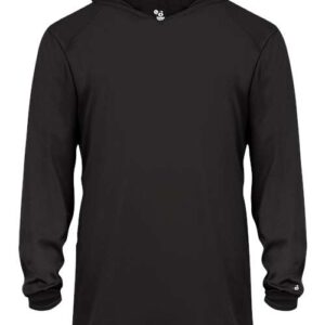 Badger Youth B-Core Long Sleeve Hooded T-Shirt