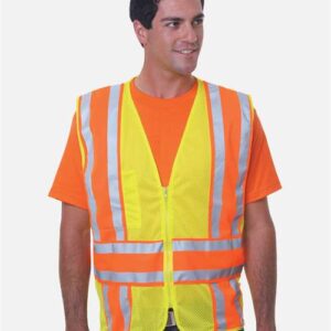 Bayside Unisex USA-Made ANSI Safety Mesh Vest