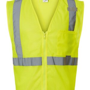 Kishigo Unisex Single Pocket Zipper Mesh Vest