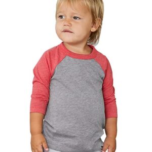 BELLA + CANVAS Toddler Three-Quarter Sleeve Baseball Tee