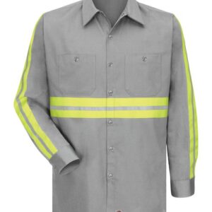 Red Kap Men's Enhanced Visibility Long Sleeve Cotton Work Shirt