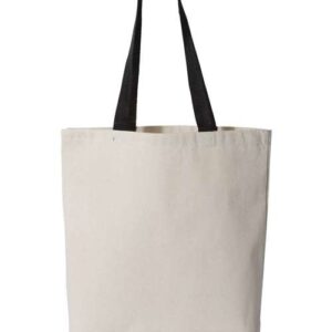 Q-Tees 11L Canvas Tote with Contrast-Color Handles