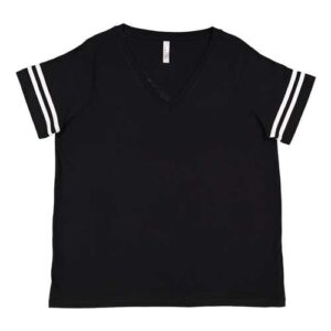 LAT Women's Curvy Collection Vintage Football T-Shirt