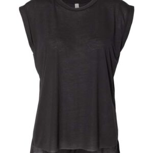 BELLA + CANVAS Women’s Flowy Rolled Cuffs Muscle Tee