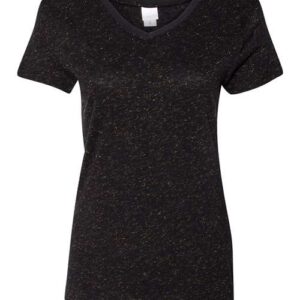 J. America Women’s Glitter V-Neck T-Shirt