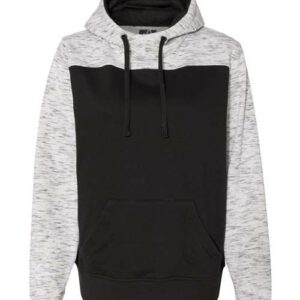 J. America Men's Mélange Fleece Colorblocked Hooded Sweatshirt
