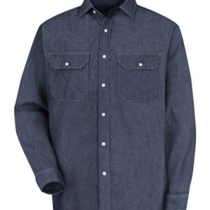 Red Kap Men's Tall Deluxe Denim Long Sleeve Shirt