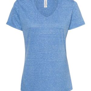 JERZEES Women's Snow Heather Jersey V-Neck T-Shirt