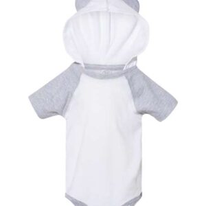 Rabbit Skins Infant Fine Jersey Raglan Bodysuit with Hood & Ears