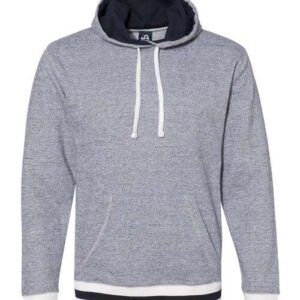 J. America Unisex Peppered Fleece Lapover Hooded Sweatshirt