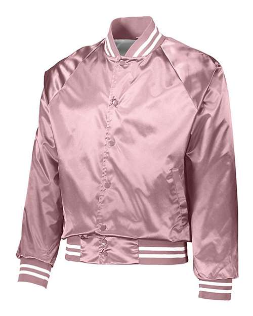 Augusta Sportswear Unisex Satin Baseball Jacket Striped Trim - Image 4
