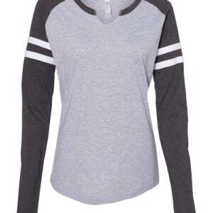 LAT Women's Fine Jersey Mash Up Long Sleeve T-Shirt