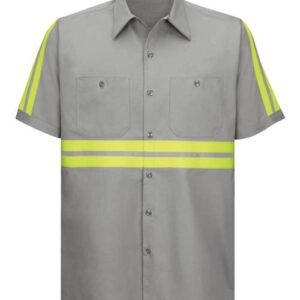 Red Kap Men's Tall Enhanced Visibility Short Sleeve Cotton Work Shirt