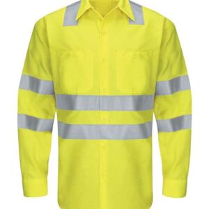 Red Kap Men's Tall Enhanced & Hi-Visibility Long Sleeve Work Shirt
