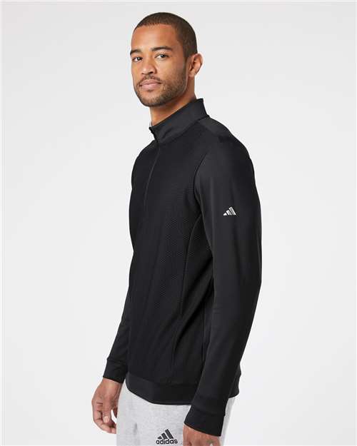 Adidas Men's Textured Quarter-Zip Pullover - Image 5