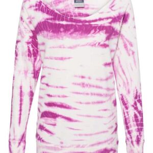 MV Sport Women's French Terry Off-the-Shoulder Tie-Dyed Sweatshirt