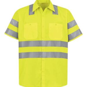 Red Kap Men's High Visibility Safety Short Sleeve Work Shirt