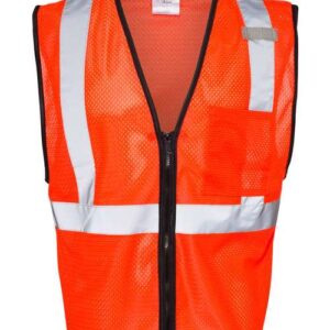 Kishigo Unisex Single Pocket Zipper Mesh Class 2 Vest