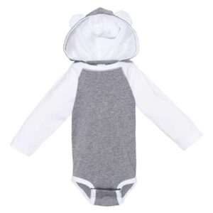 Rabbit Skins Infant Fine Jersey Character Hooded Long Sleeve Bodysuit with Ears