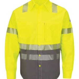 Bulwark Men's Hi-Visibility Color Block Uniform Shirt - EXCEL FR® ComforTouch® - 7 oz