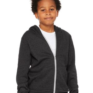 BELLA + CANVAS 3739Y - Youth Sponge Fleece Full-Zip Hoodie Sweatshirt