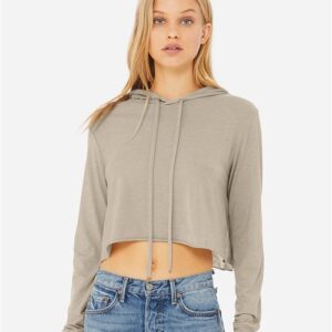 BELLA + CANVAS 8512 - Women’s Triblend Crop Long Sleeve Hoodie Tee