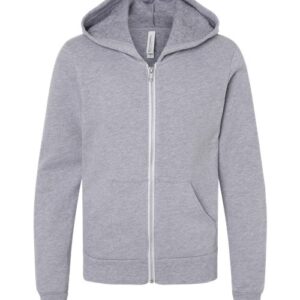 BELLA + CANVAS Youth Sponge Fleece Full-Zip Hoodie Sweatshirt