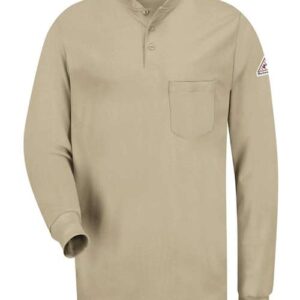 Bulwark Men's Tall Long Sleeve Tagless Henley Shirt