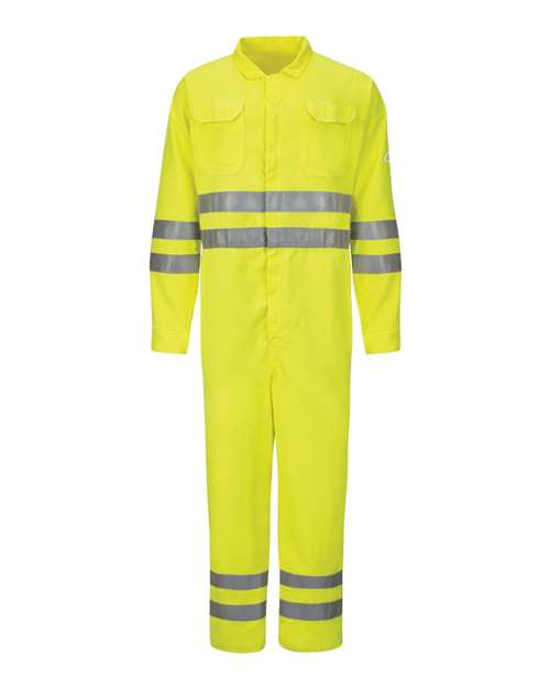 Bulwark Men's Hi-Vis Deluxe Coverall with Reflective Trim - CoolTouch® 2 - 7 oz.