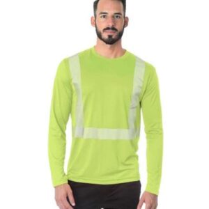 Bayside Unisex USA-Made Hi-Visibility Long Sleeve Performance T-Shirt - Segmented Tape
