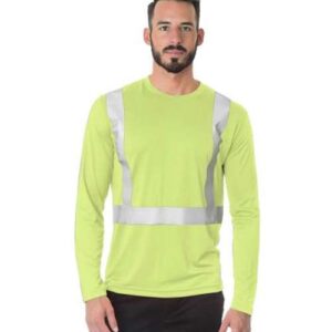 Bayside Men's USA-Made Hi-Visibility Long Sleeve Performance T-Shirt