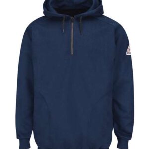 Bulwark Men's Tall Flame Resistant Quarter-Zip Hooded Sweatshirt