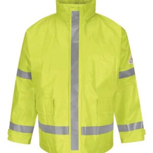 Bulwark Men's Hi-Visibility Flame-Resistant Rain Jacket
