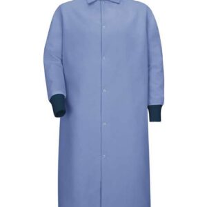 Red Kap Unisex Gripper-Front Pocketless Butcher Coat With Knit Cuffs