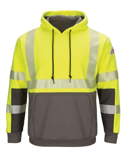 Bulwark Men's Tall Hi-Visibility Color-Blocked Hooded Sweatshirt